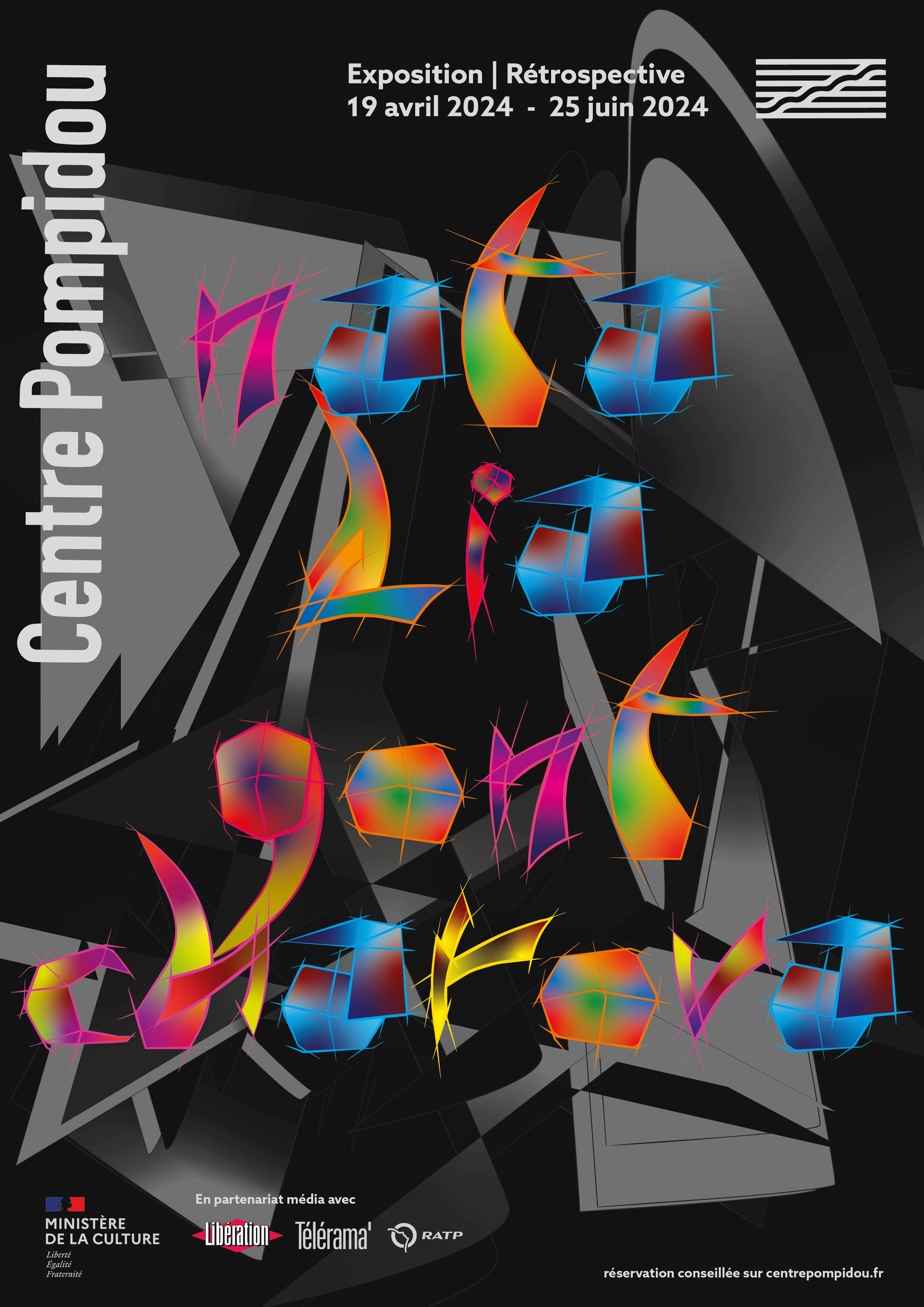 Création d'une typo modulaire inspiré, de l'artiste Natalia Gontcharova et plus globalement du mouvement artistique Futurisme.